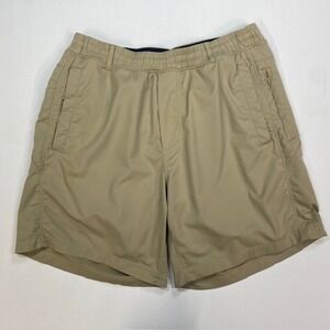 Birddogs Boom Classic Khaki Lined Athletic Gym Shorts Mens Medium 7 Inch Inseam